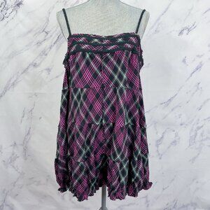 Free People Intimately Free | Plaid Crush and Blush Romper | L